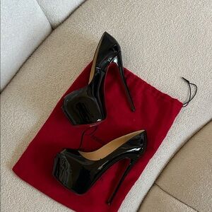Christian Louboutin Black Patent Leather Stilettos